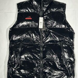 Reason Brand Bubble Vest Jacket Black With Red Logo Size XL MSRP $99